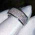 Elegant 14K White Gold Plated 5 Row Shiny Cubic Zirconia Men & Women Ring